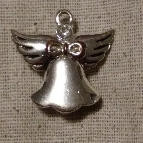 Jewelry - Angel Pin Brooch Pendant Silver tone Rhine…